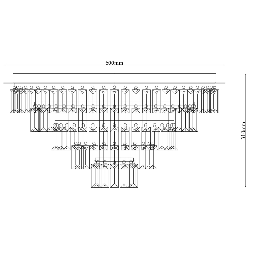 Ondaluce - Plafoniera in cristallo CASTLE 12xG9/7W/230V Ø 60 cm cromo lucido
