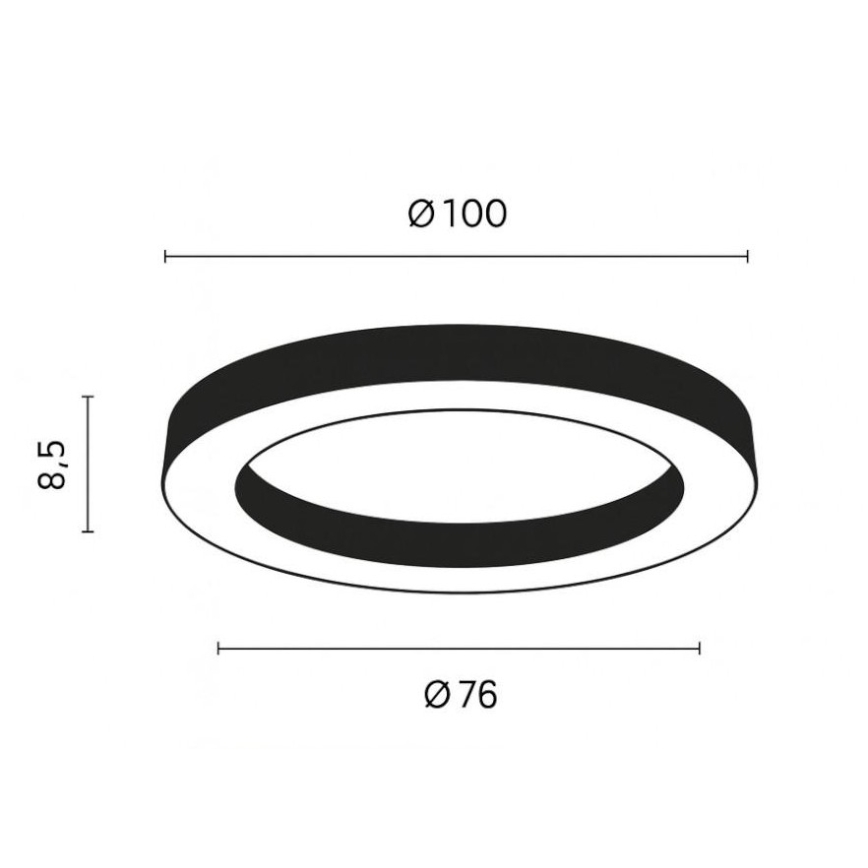 Ondaluce - Plafoniera dimmerabile a LED GLOBUS LED/80W/230V 3000/4000K Ø 100 cm nera