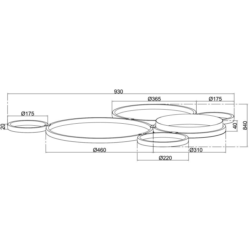 Ondaluce - Plafoniera LED dimmerabile POIS LED/68W/230V dorata