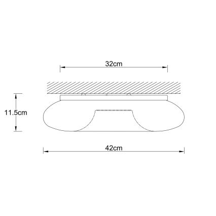 Ondaluce - Plafonnier DODI 3xE27/15W/230V Ø 42 cm blanc