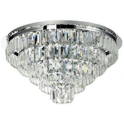Ondaluce - Plafonnier en cristal CASTLE, 12xG9/7W/230V, Ø 60 cm, chrome brillant