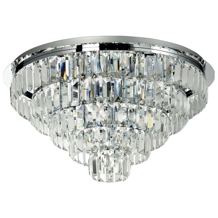 Ondaluce - Plafonnier en cristal CASTLE, 12xG9/7W/230V, Ø 60 cm, chrome brillant