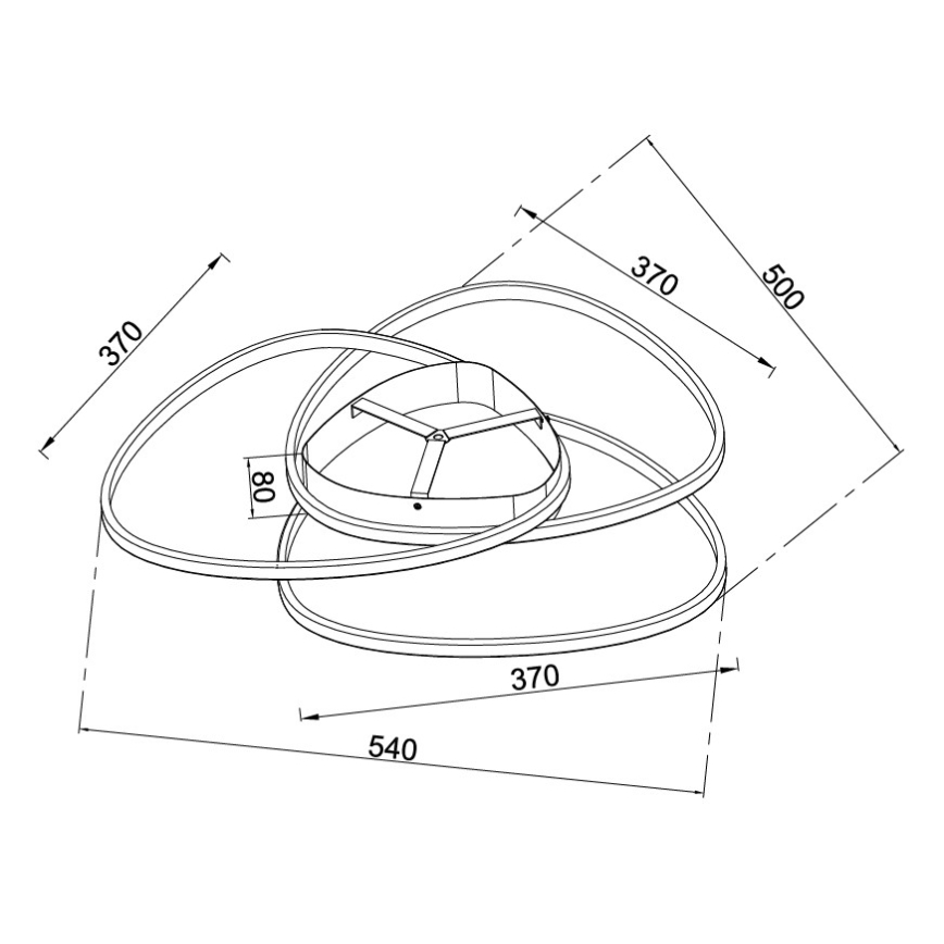 Ondaluce - Plafonnier LED à intensité variable ROSE LED/60W/230V 50x54 cm doré