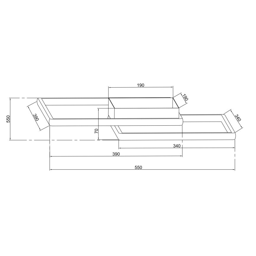 Ondaluce - Plafonnier LED dimmable DOWEL LED/46W/230V 55x55 cm argenté