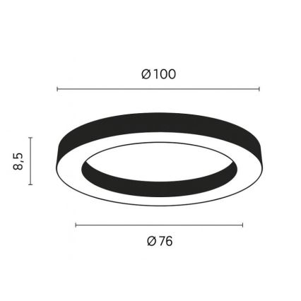 Ondaluce - Plafonnier LED dimmable GLOBUS LED/80W/230V 3000/4000K Ø 100 cm noir