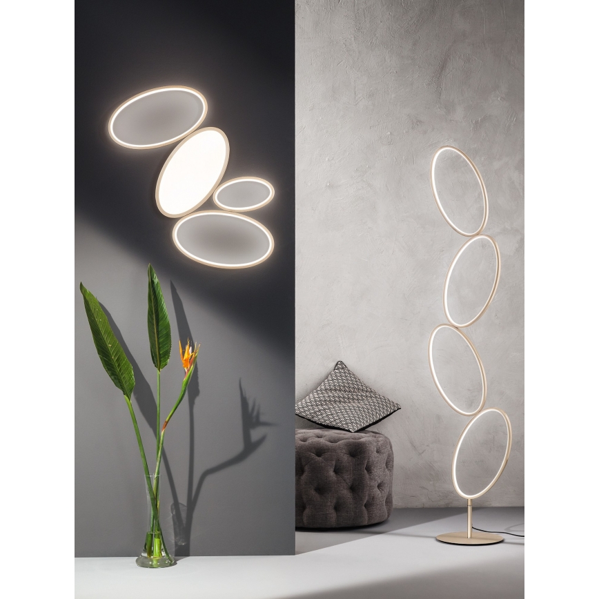 Ondaluce - Plafonnier LED dimmable RICE LED/34W/230V 45x80 cm doré