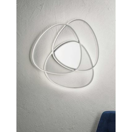 Ondaluce - Plafonnier LED dimmable ROSE, 60 W / 230 V, 50 x 54 cm, argenté