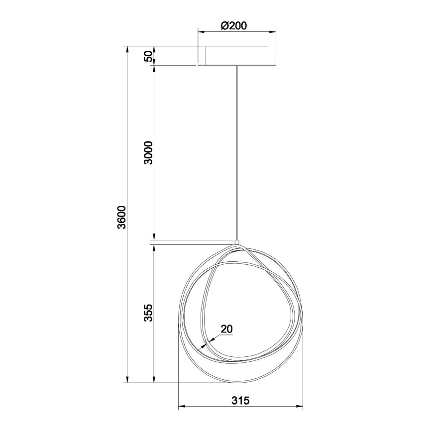 Ondaluce - Suspension LED dimmable sur câble GOLDEN LED/28W/230V Ø 31,5 cm doré