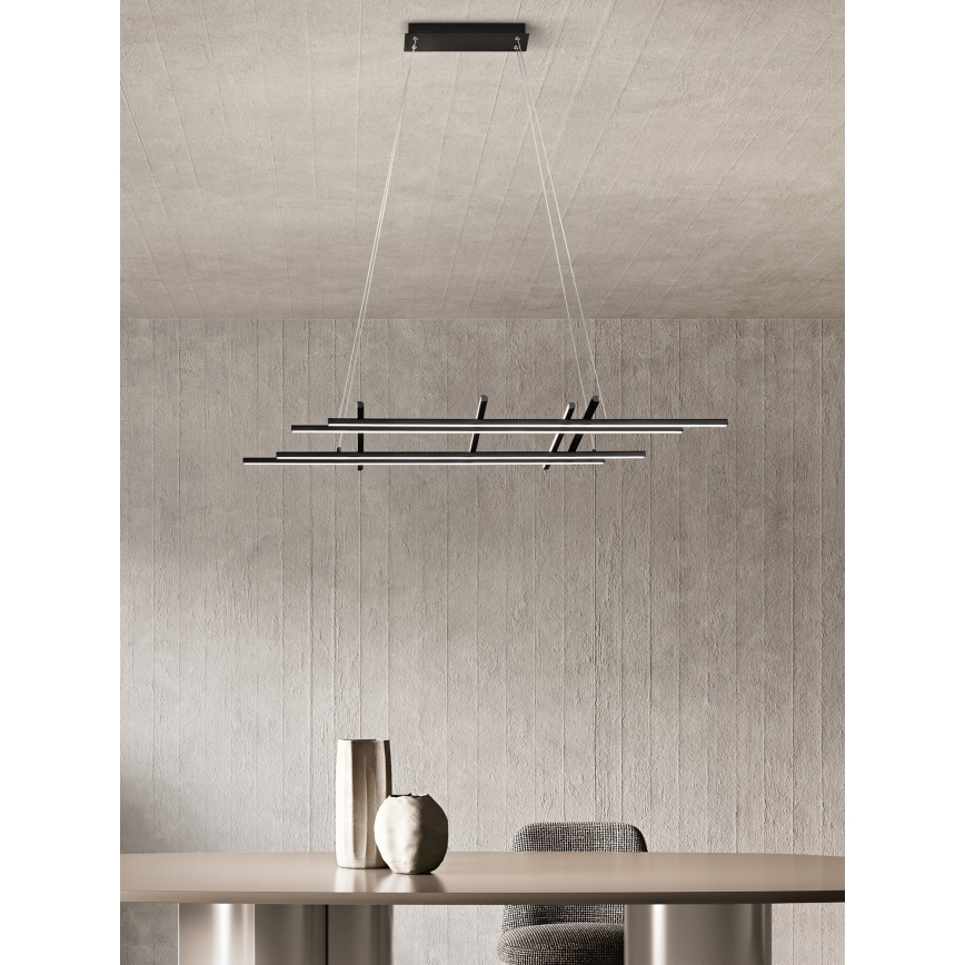 Ondaluce - Suspension LED dimmable sur câble MOVIDA LED/114W/230V, noire