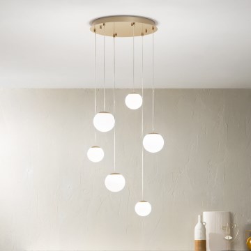 Ondaluce - Suspension LED sur câble SANTOS LED/48W/230V Ø 45 cm doré/blanc