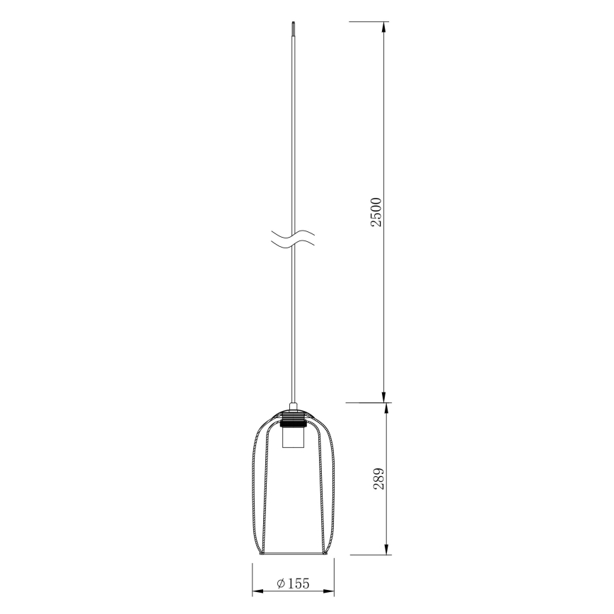 Ondaluce - Suspension sur câble BONNIE 1xE27/15W/230V Ø 15,5 cm noir/beige fumé
