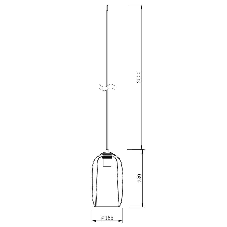 Ondaluce - Suspension sur câble BONNIE 1xE27/15W/230V Ø 15,5 cm noir/noir fumé