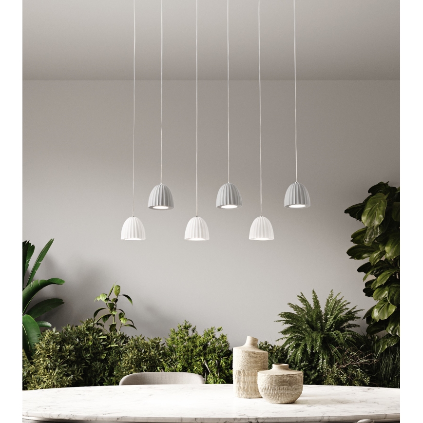 Ondaluce - Suspension sur câble CONCRETE 1xGU10/7,5W/230V Ø 10,5 cm béton/gris