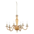 Ondaluce - Suspension sur câble PAGANINI 6xE14/10W/230V Ø 70 cm dorée/beige fumé