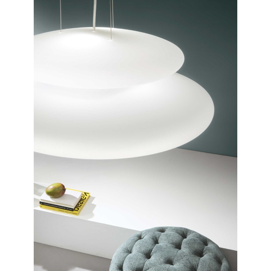 Ondaluce - Suspension sur câble PAGODA 3xE27/15W/230V + 2xE27/15W Ø 50 cm blanche