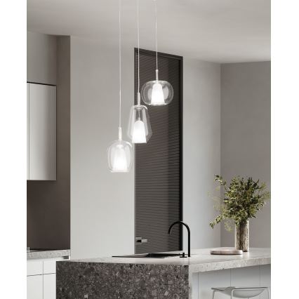 Ondaluce - Suspension sur câble THELMA 3xE27/15W/230V transparente