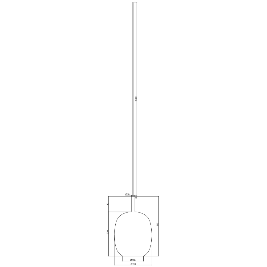 Ondaluce - Suspension sur câble THELMA 3xE27/15W/230V transparente