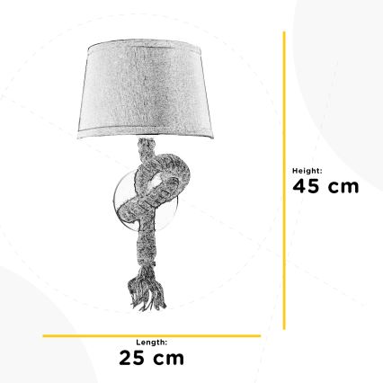 ONLI - Applique CORDA 1xE27/22W/230V beige