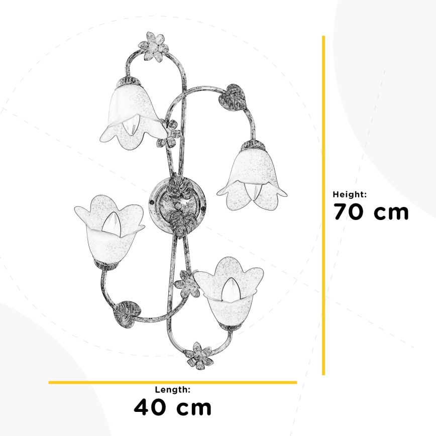 ONLI - Applique murale BOTTON DORO 4xE14/6W/230V