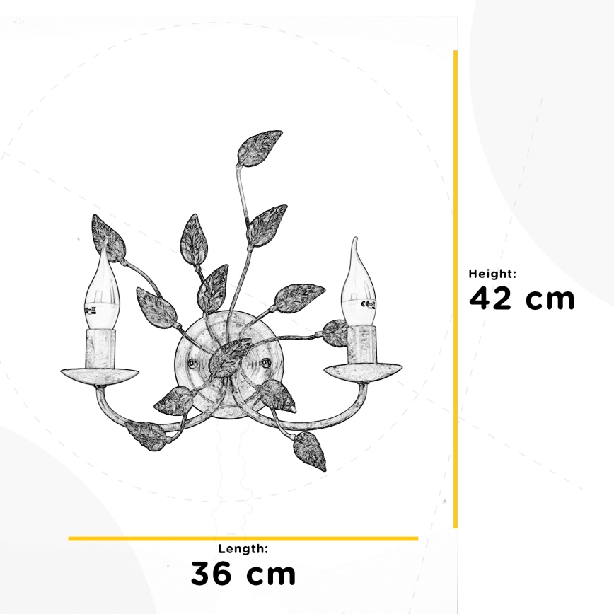 ONLI - Applique murale COLLANA 1xE14/6W/230V blanc/doré