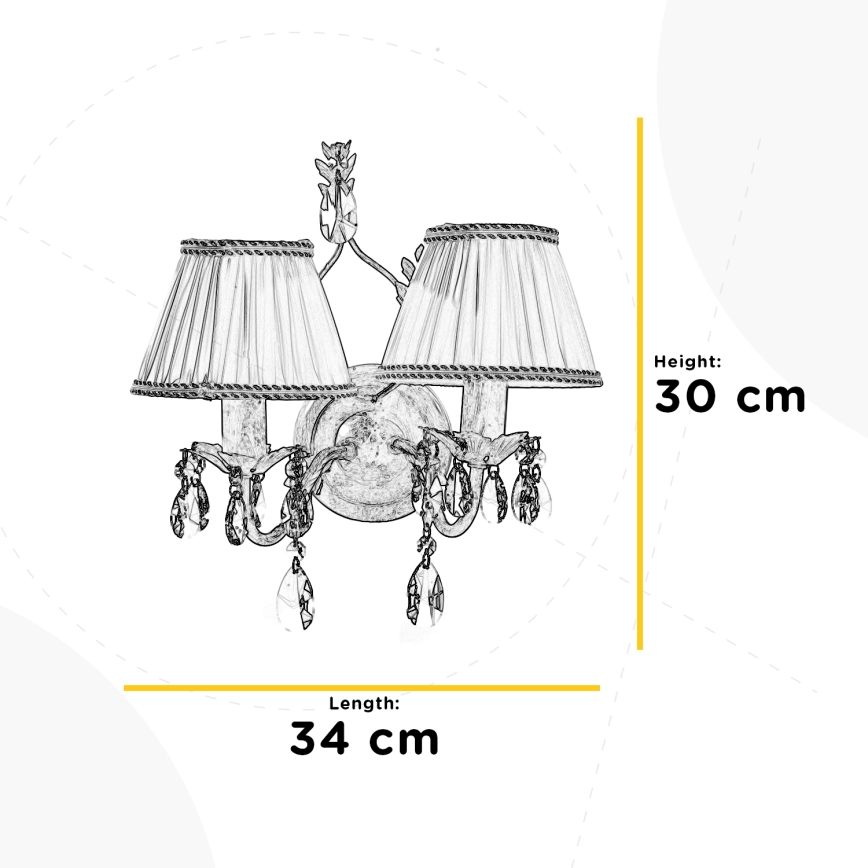 ONLI - Applique murale KAREN 2xE14/6W/230V bronze