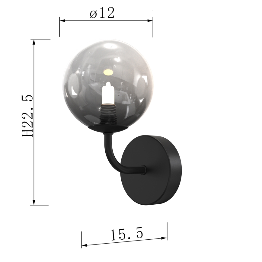 ONLI - Applique murale PALOMA 1xG9/10W/230V noir/fumé