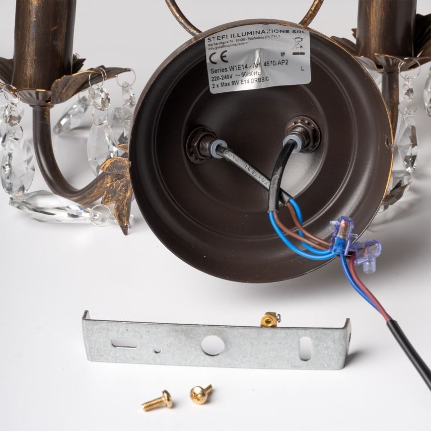 ONLI - Applique murale TERESA 2xE14/6W/230V bronze