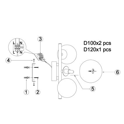 ONLI - Applique PALOMA 3xG9/10W/230V oro