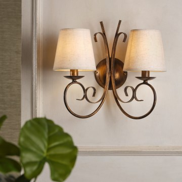 ONLI - Applique POMPEI 2xE14/6W/230V bronzo