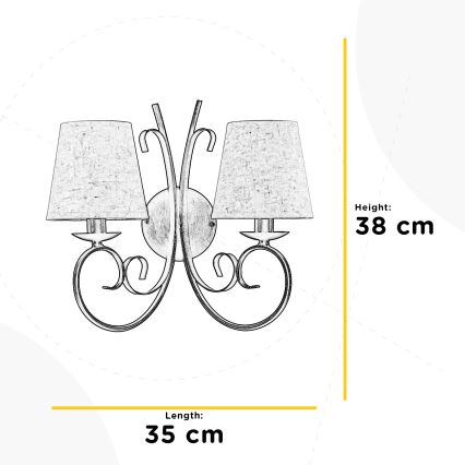 ONLI - Applique POMPEI 2xE14/6W/230V bronzo