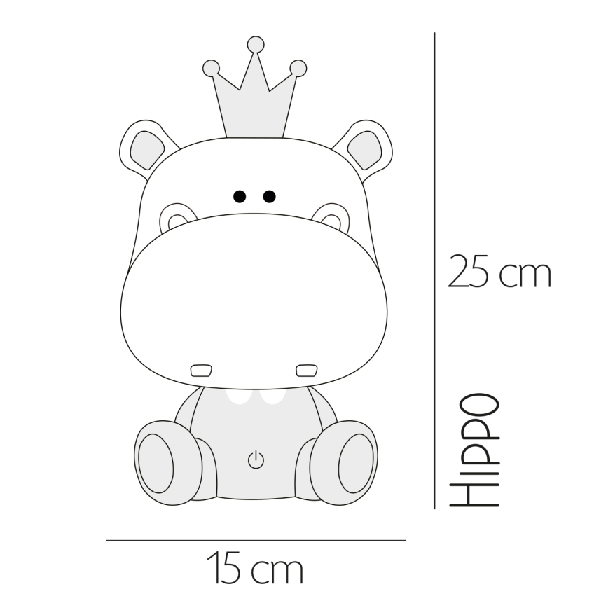 ONLI - LED dimmbares Kinder-Nachtlicht PUPPIES LED/3W/230V 25 cm Nilpferd/grün