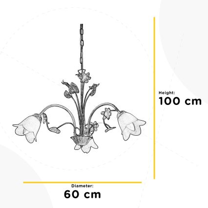 ONLI - Hängeleuchte an Kette BOTTON DORO 3xE14/6W/230V