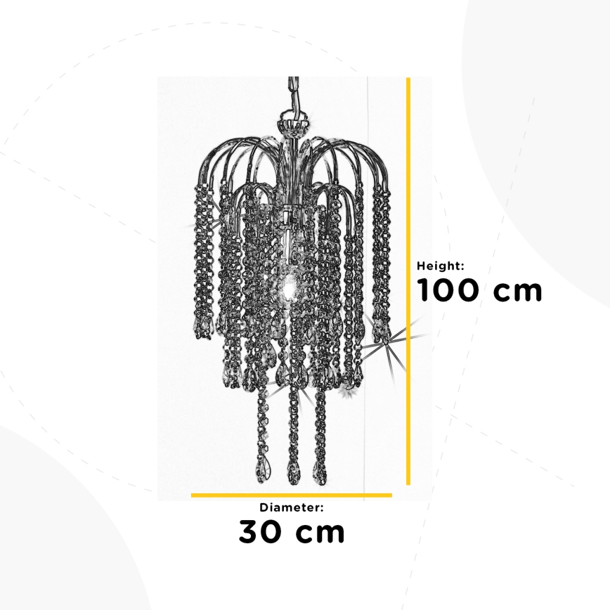 ONLI - Kronleuchter an Kette PIOGGIA 1xE27/22W/230V glänzendes Chrom