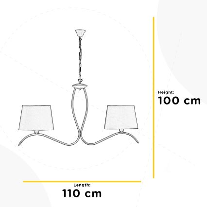 ONLI - Hängeleuchte an Kette ZEN 2xE27/22W/230V