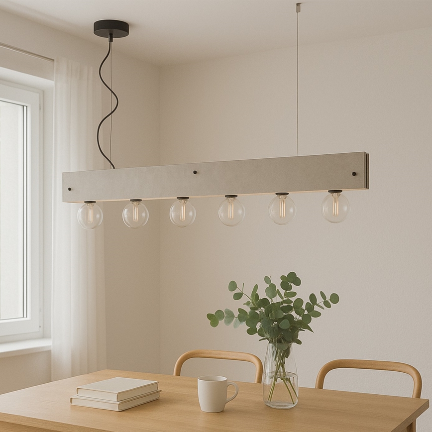 ONLI - Hängeleuchte ARGO 6xE27/22W/230V grau