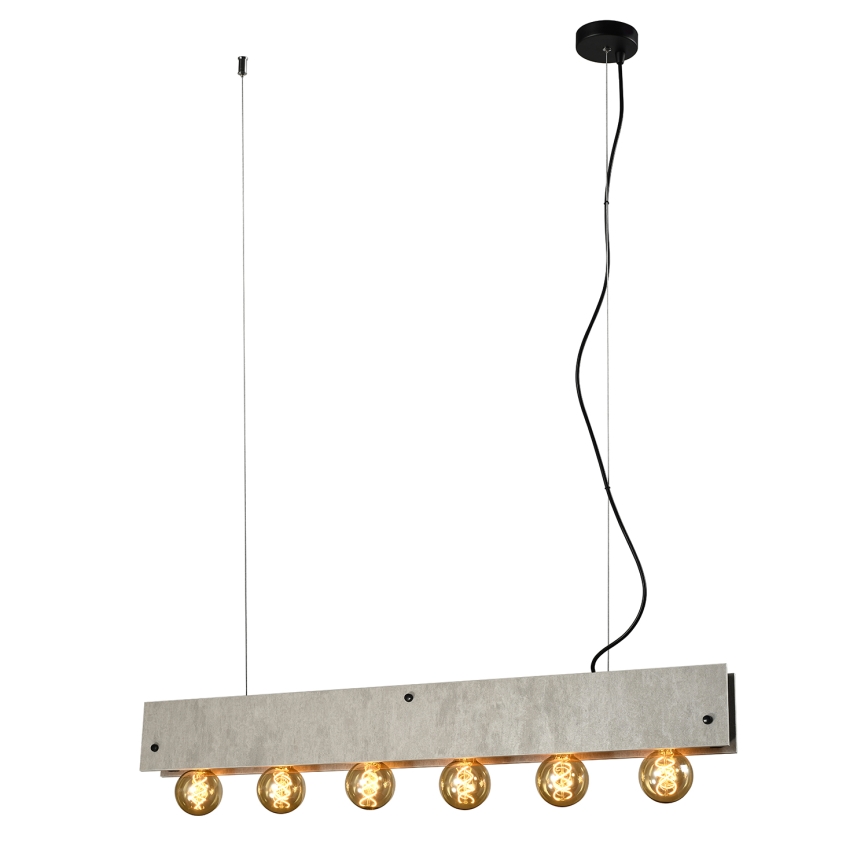 ONLI - Hängeleuchte ARGO 6xE27/22W/230V grau