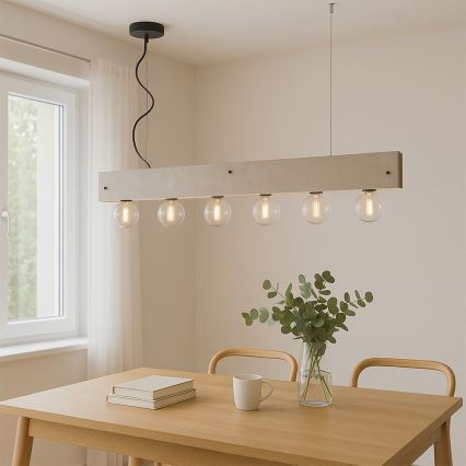 ONLI - Hängeleuchte ARGO 6xE27/22W/230V grau