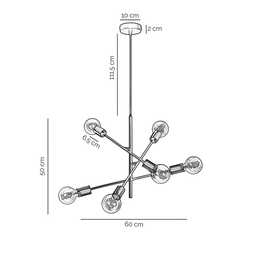 ONLI - Hängeleuchte CROSS 6xE27/22W/230V