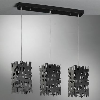 ONLI - Hängeleuchte FORESTA 3xE27/15W/230V schwarz