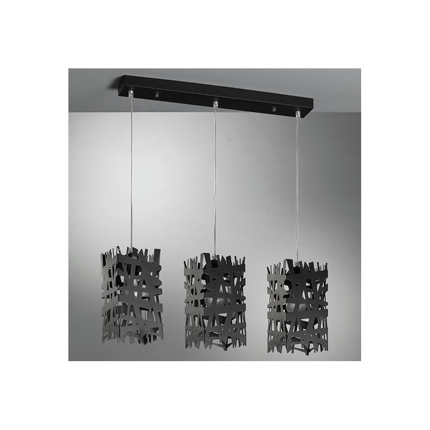 ONLI - Hängeleuchte FORESTA 3xE27/15W/230V schwarz
