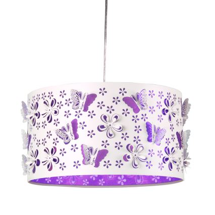 ONLI - Hängeleuchte für Kinder TITILLA 1xE27/22W/230V violett/weiß