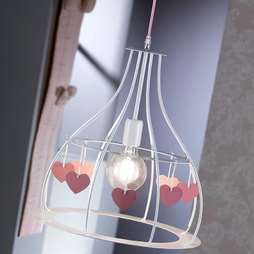ONLI - Hängeleuchte für Kinder TITTA 1xE27/22W/230V rosa