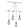 ONLI - Hängeleuchte WIRE 4xE27/15W/230V grau/weiß