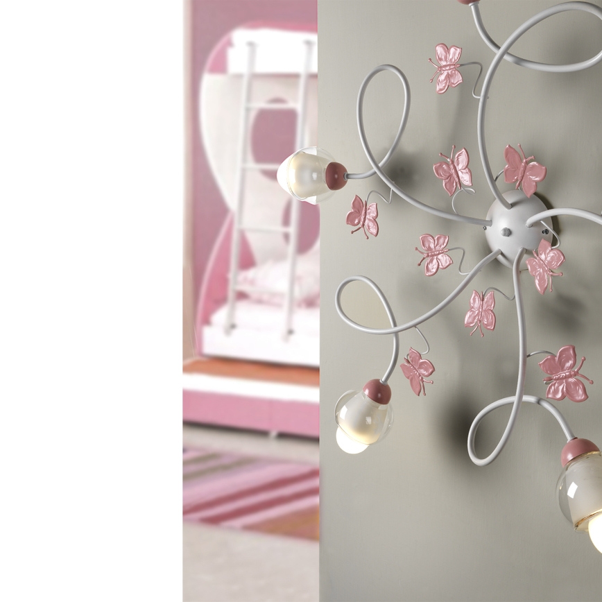 ONLI - Kinder-Aufbauleuchte BUTTERFLY 5xE14/6W/230V