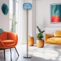 ONLI - Lampada con piedistallo DOROTY 1xE27/22W/230V blu/oro
