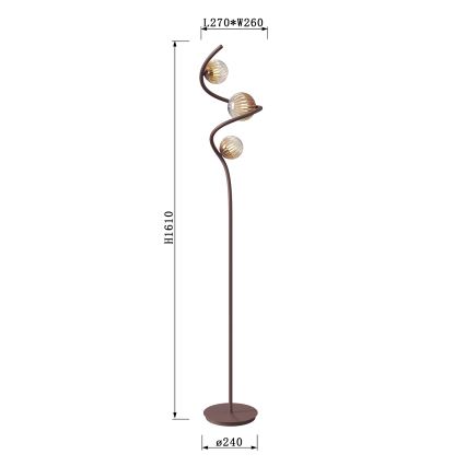 ONLI - Lampada con piedistallo FRIDA 3xG9/10W/230V rame