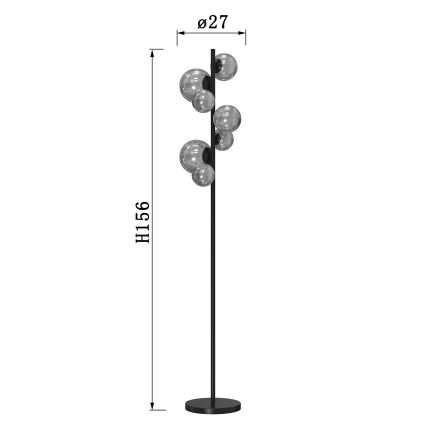 ONLI - Lampada con piedistallo PALOMA 7xG9/10W/230V nero/fumé