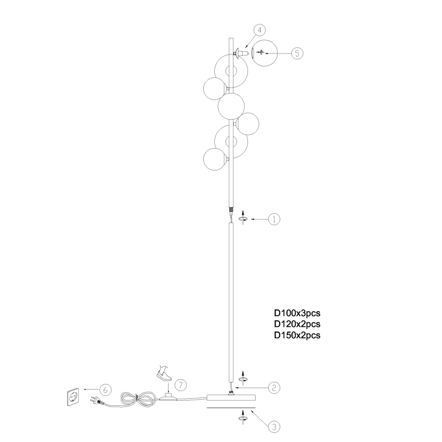 ONLI - Lampada con piedistallo PALOMA 7xG9/10W/230V oro