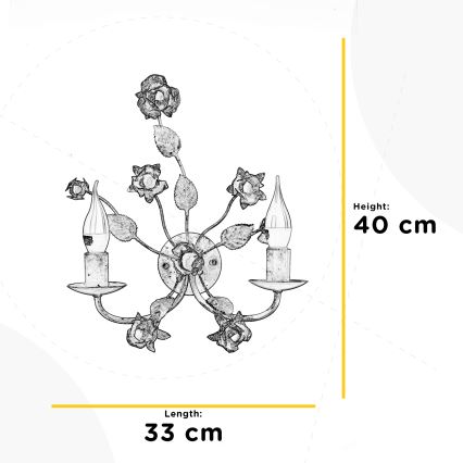 ONLI - Lampada da parete CAROLINA 2xE14/6W/230V bronzo