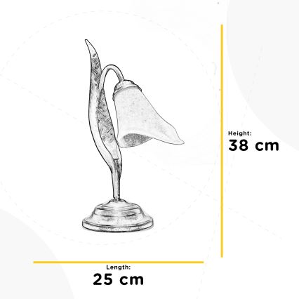 ONLI - Lampada da tavolo ALGA 1xE14/6W/230V 38 cm bronzo